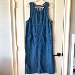 Vintage denim Overall jumper dress 90s style by Premier International